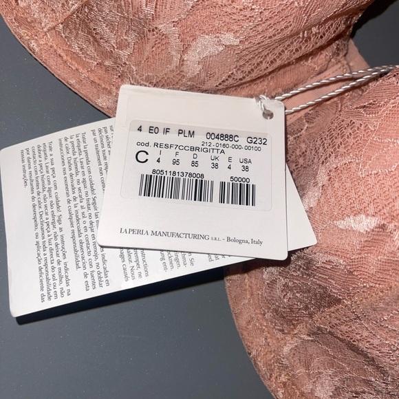 NWT La Perla Brigitta Push Up Balconette Bra Rose Pink Sz 38C - Picture 7 of 7